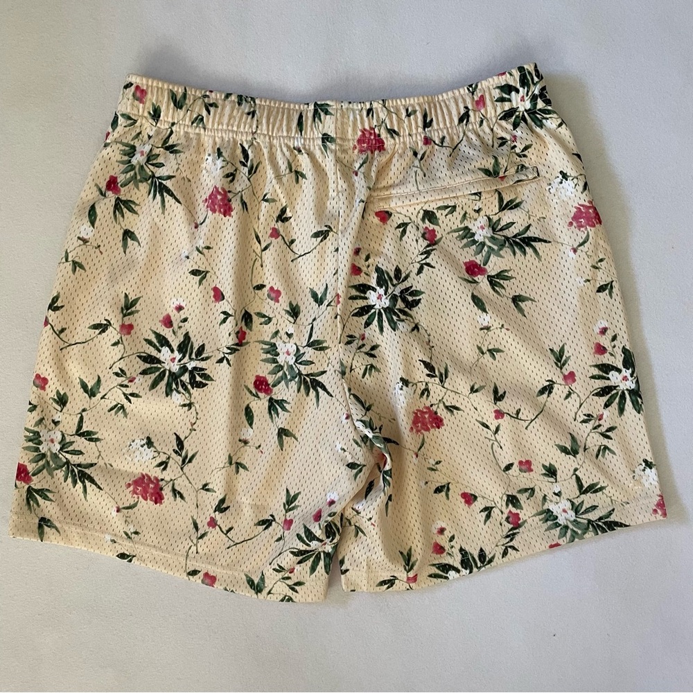 NWOT John Elliott Practice Shorts Yellow Floral Basketball Mesh Large 32” - Picture 6 of 12